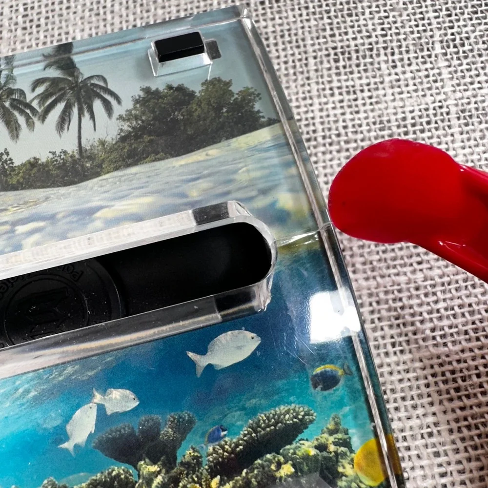 Vintage Post-it Pop-Up Note Dispenser Tropical Ocean Coral Reef Acrylic 3M Flaw